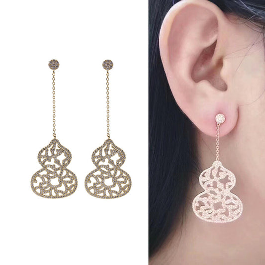 Sier Needle Personality Hipster Lace Full Earrings