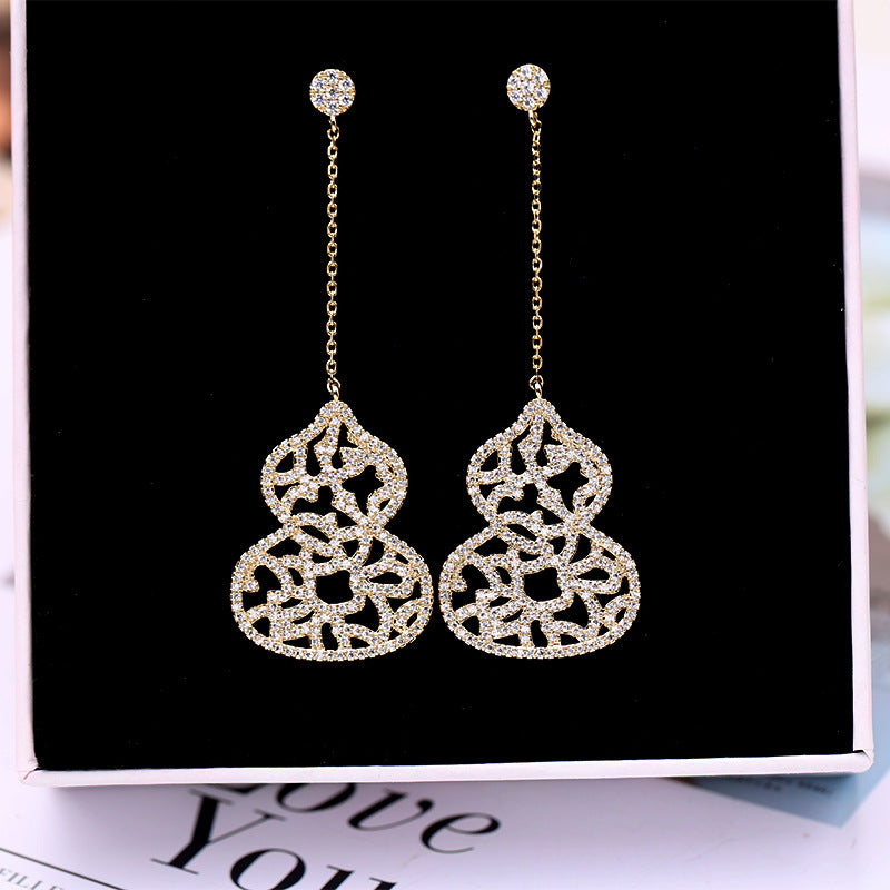 Sier Needle Personality Hipster Lace Full Earrings