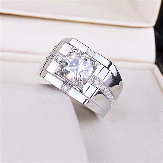 Domineering Open Diamond Wedding Couple Valentine's Rings