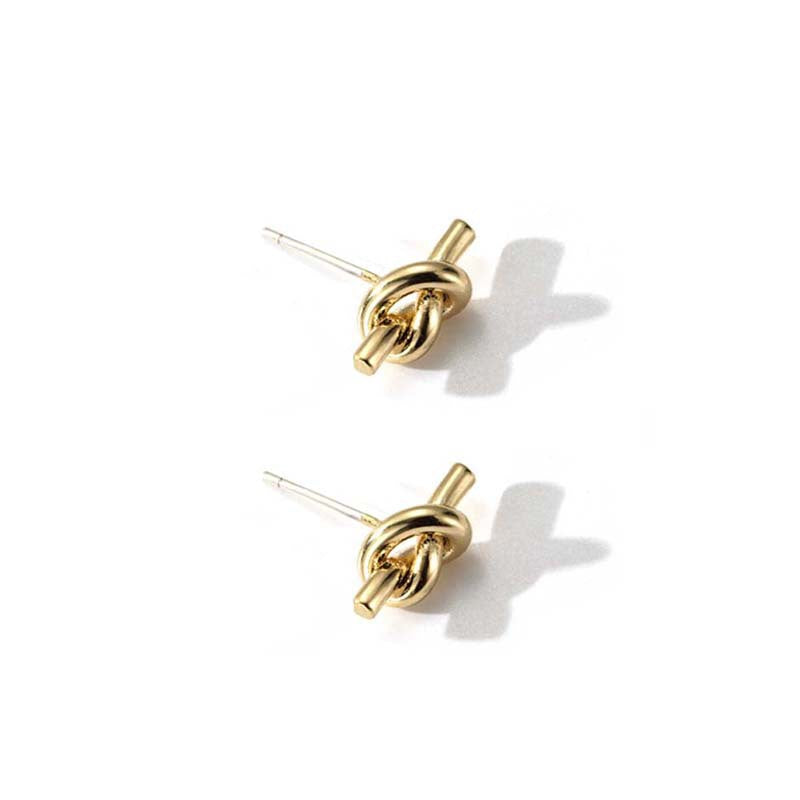 Knotted For Female Simple Korean Style Stud Earrings
