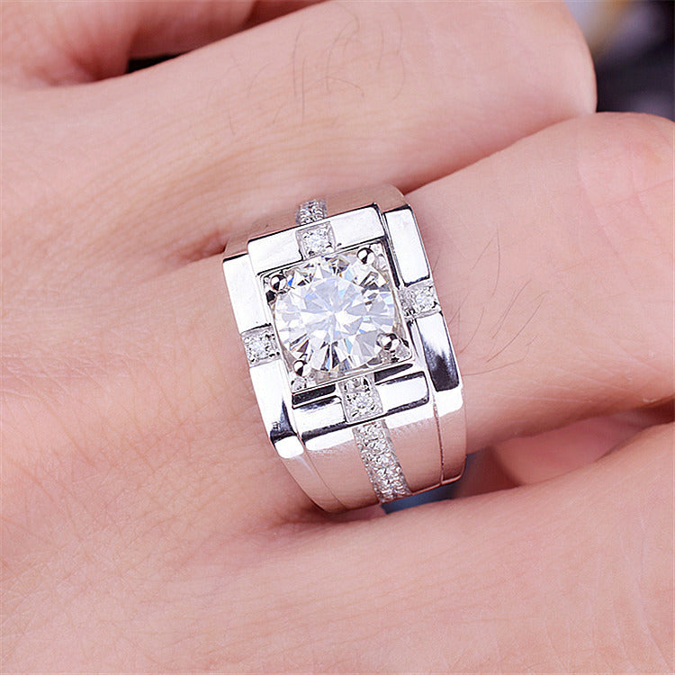 Domineering Open Diamond Wedding Couple Valentine's Rings