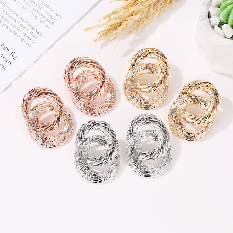 New Ear Twist Brushed Punk Alloy Earrings