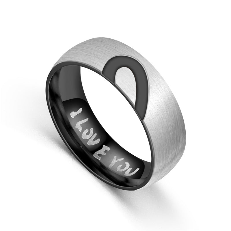 Graceful Half Peach Heart Couple Couples Rings