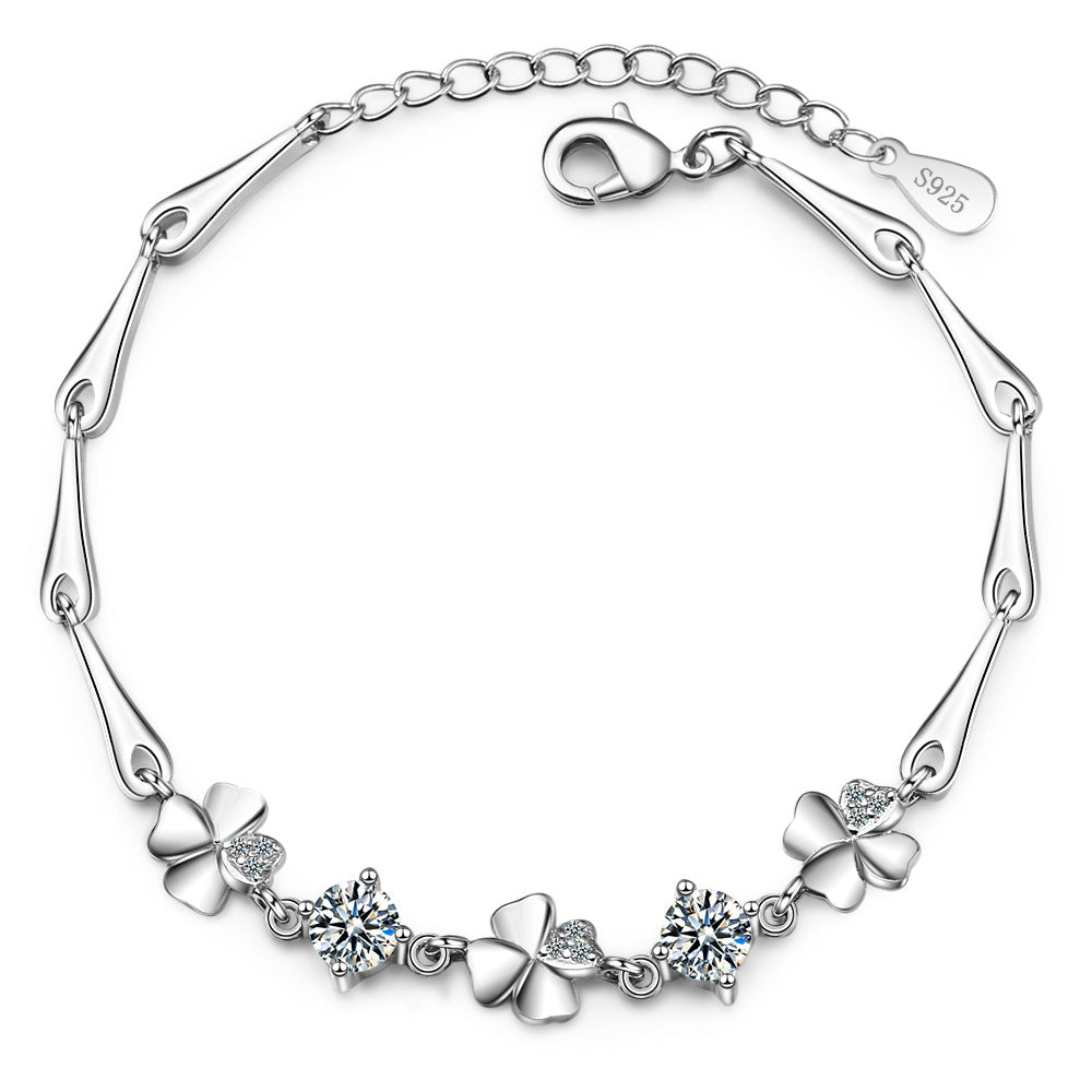 Women's Flower Korean Minimalist Fresh Heart Clover Bracelet