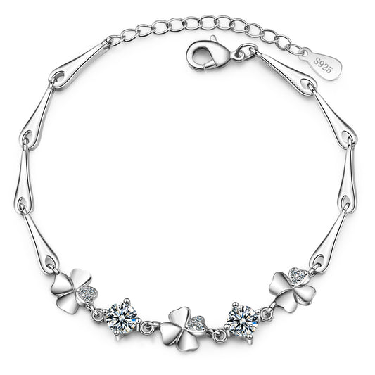 Women's Flower Korean Minimalist Fresh Heart Clover Bracelet