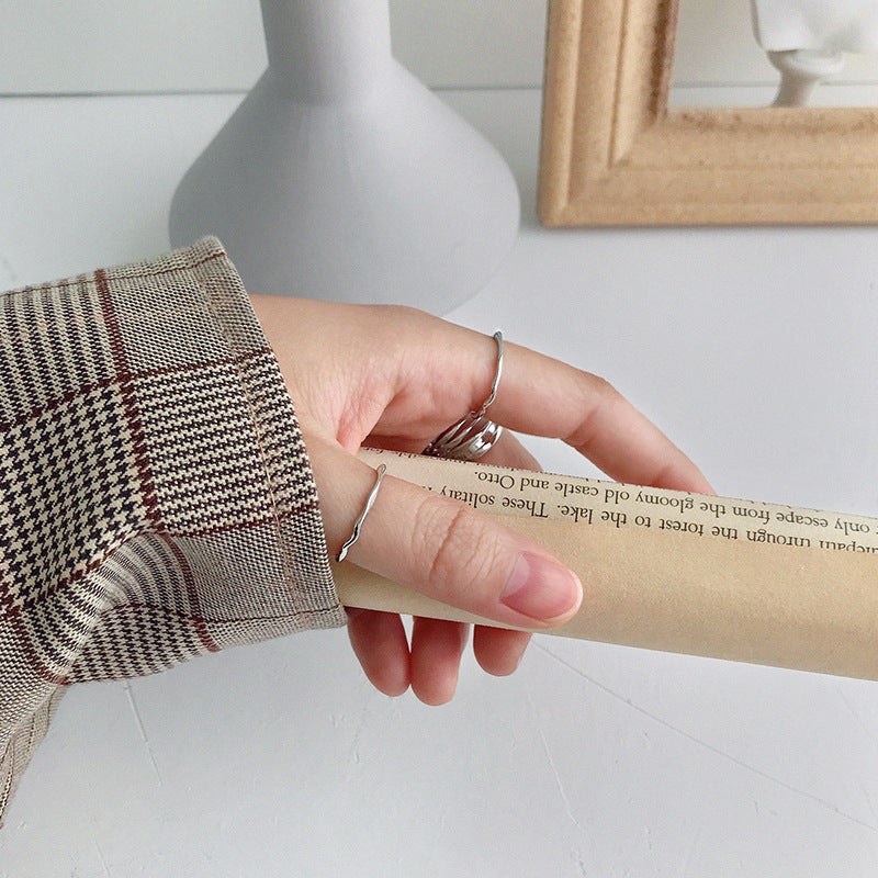 Women's Style Stackable Wear Simple Personalized Cold Minimalist Irregular Rings