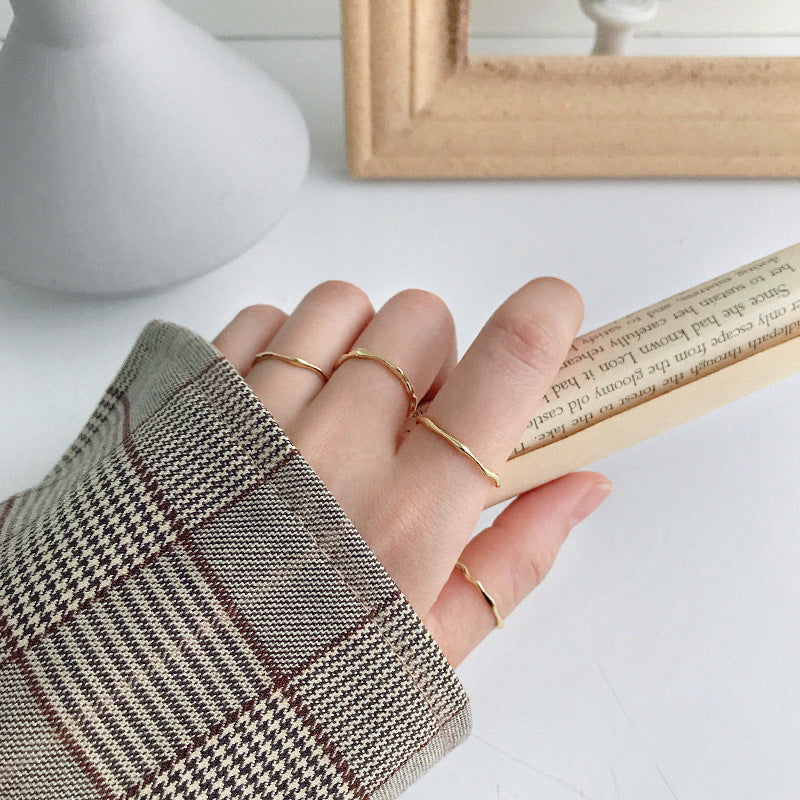 Women's Style Stackable Wear Simple Personalized Cold Minimalist Irregular Rings