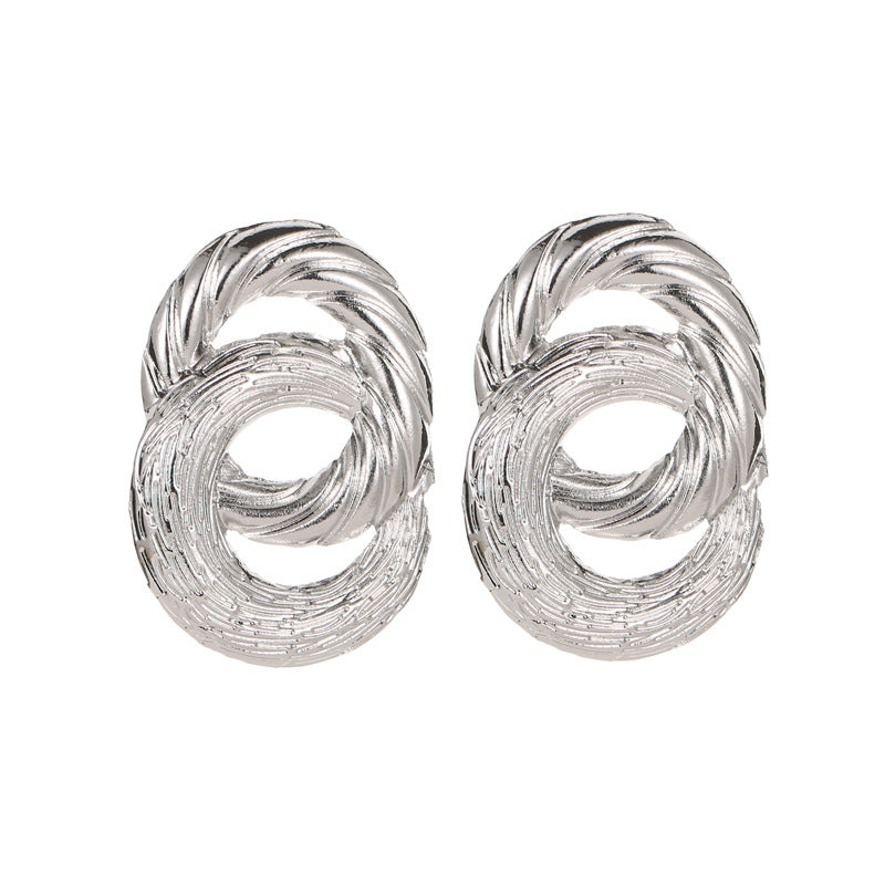 New Ear Twist Brushed Punk Alloy Earrings