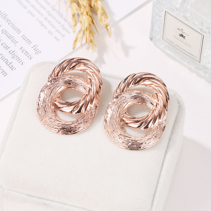 New Ear Twist Brushed Punk Alloy Earrings