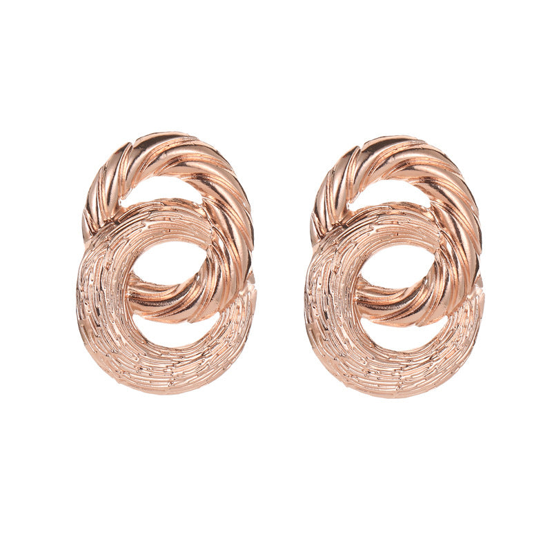 New Ear Twist Brushed Punk Alloy Earrings