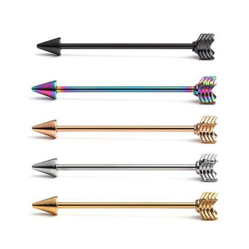 Industrial Barbell Popular Personalized Double Straight Stud Earrings