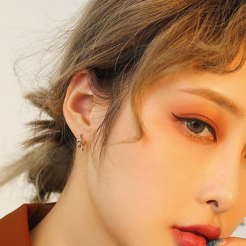 Knotted For Female Simple Korean Style Stud Earrings