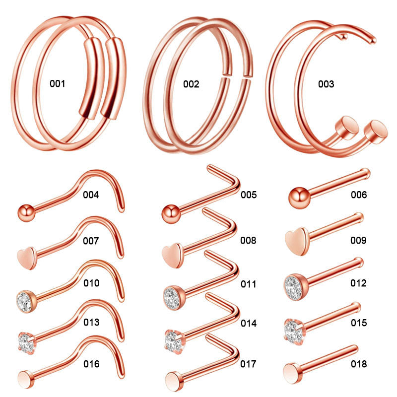 Beautiful Nose Nail Puncture Stainless Steel Earrings