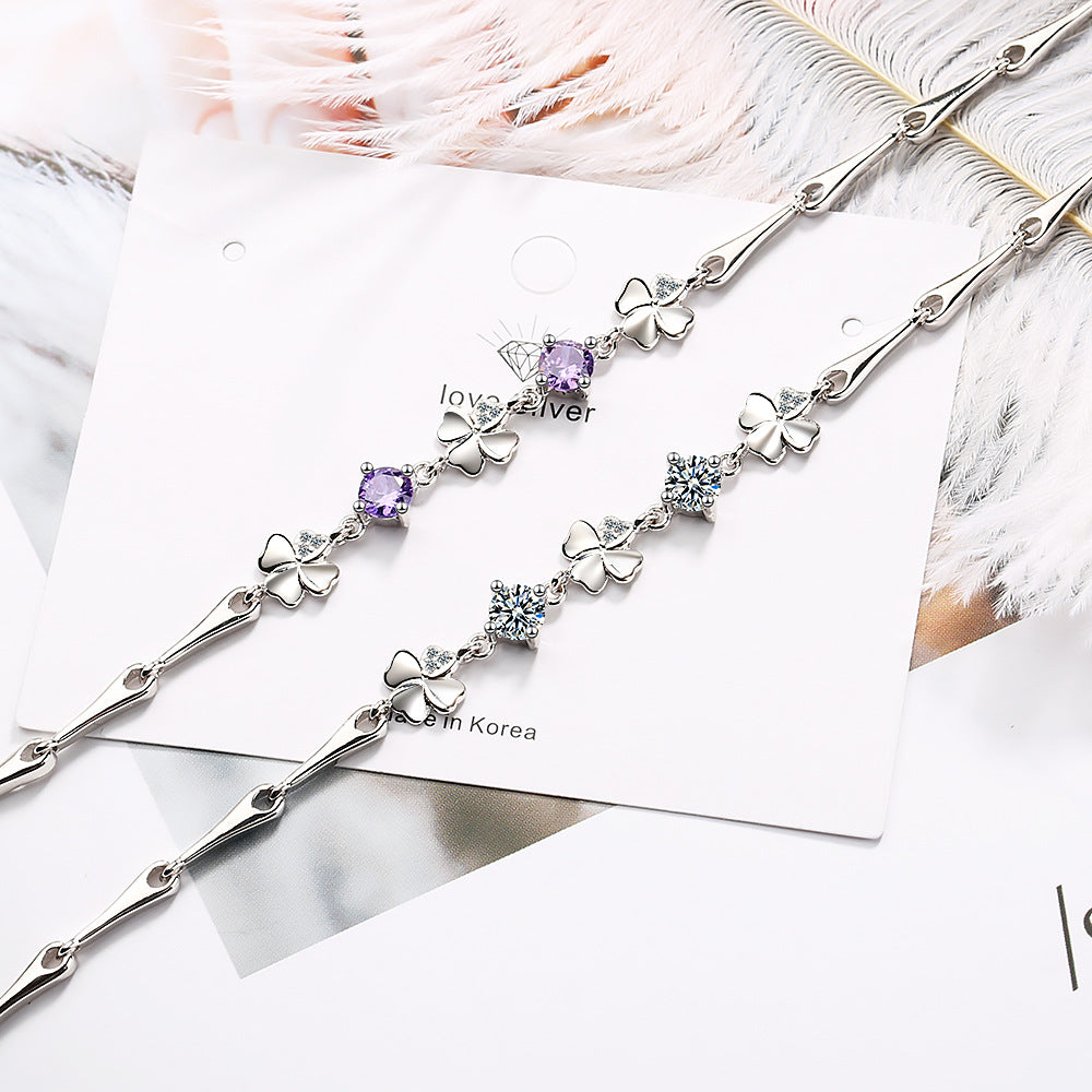 Women's Flower Korean Minimalist Fresh Heart Clover Bracelet