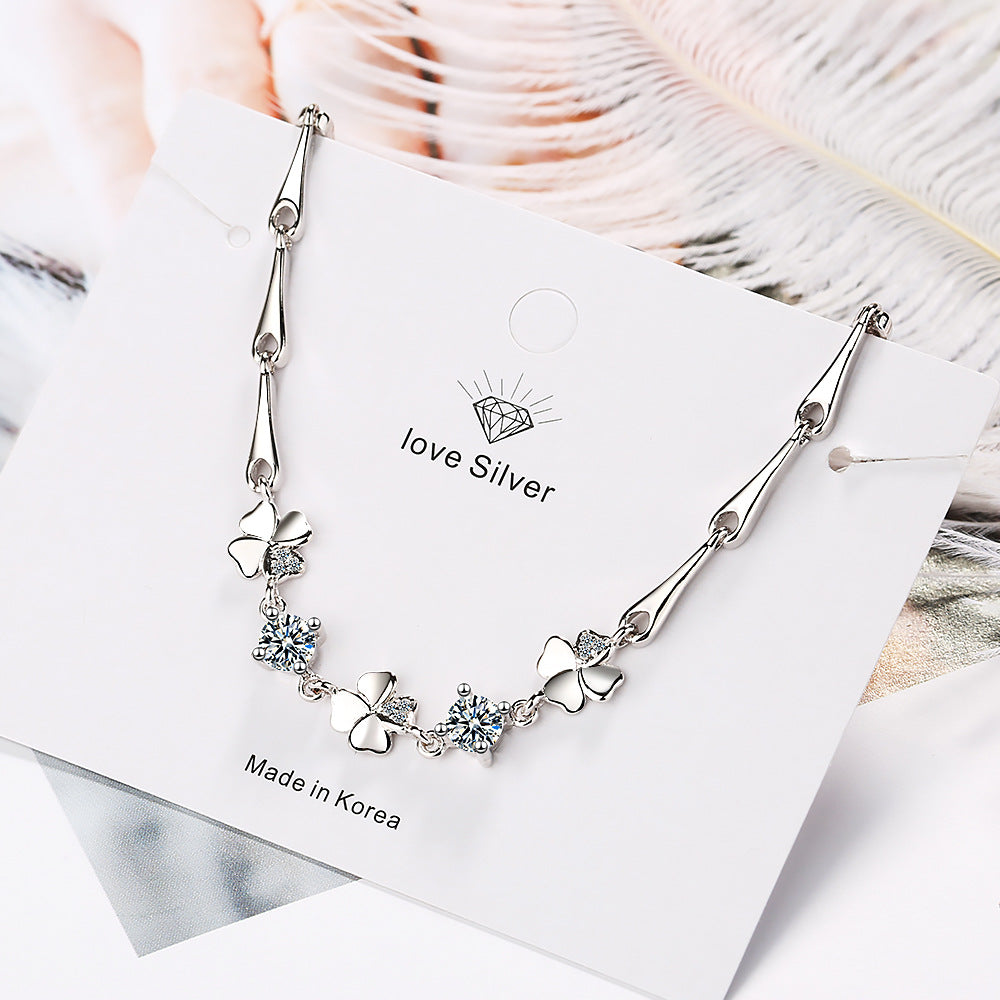 Women's Flower Korean Minimalist Fresh Heart Clover Bracelet