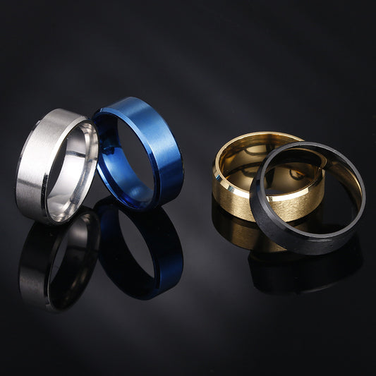 Men's Matte Stainless Steel Simple Fashion Accessories Rings