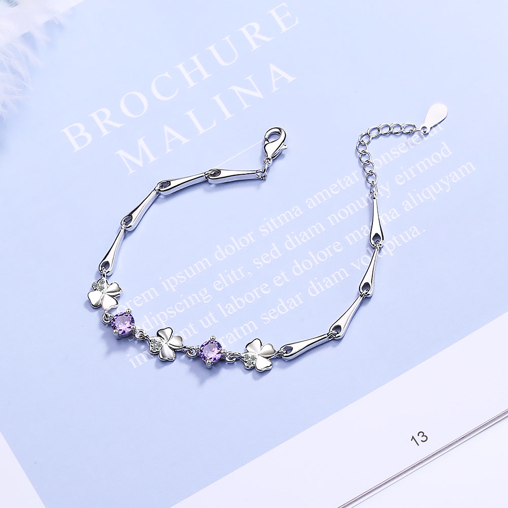 Women's Flower Korean Minimalist Fresh Heart Clover Bracelet