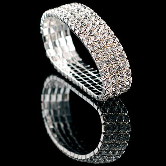 Women's High-quality Elastic Shining Single Row Full Diamond Bracelet
