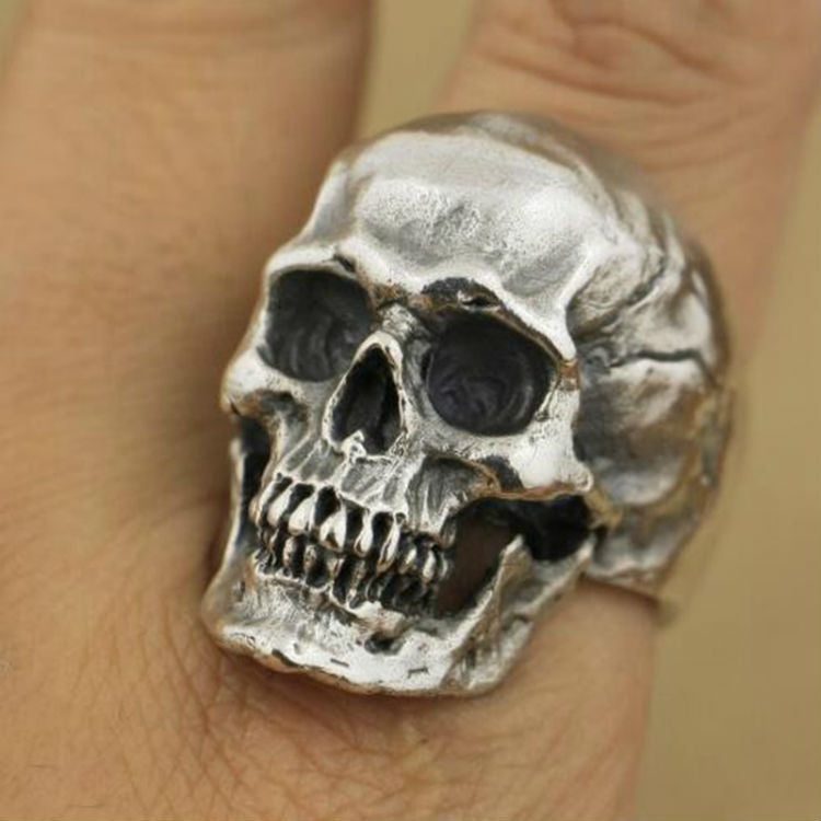 Men's Retro Cracked Skull Toothless Ghost Evil Rings