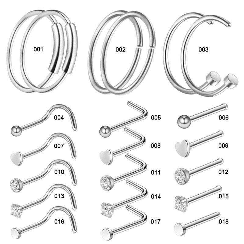Beautiful Nose Nail Puncture Stainless Steel Earrings
