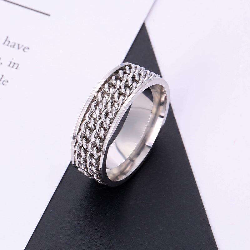 Stainless Steel Rotatable Double Row Chain Rings