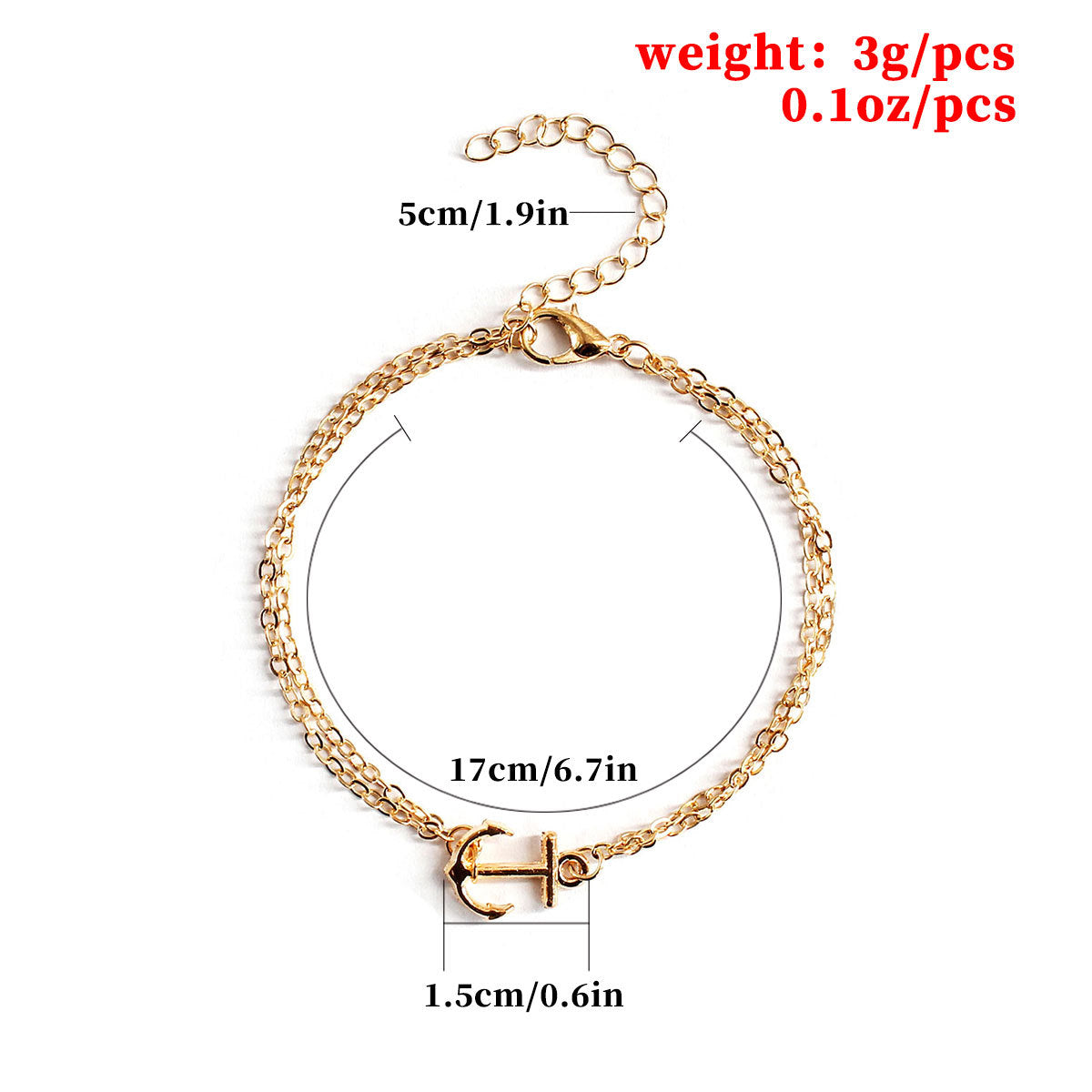 Women's Spring Alloy Simple Cheap Anchor Chain Bracelets