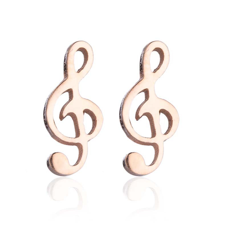 Note Ear Stainless Steel Girlfriends Music Earrings