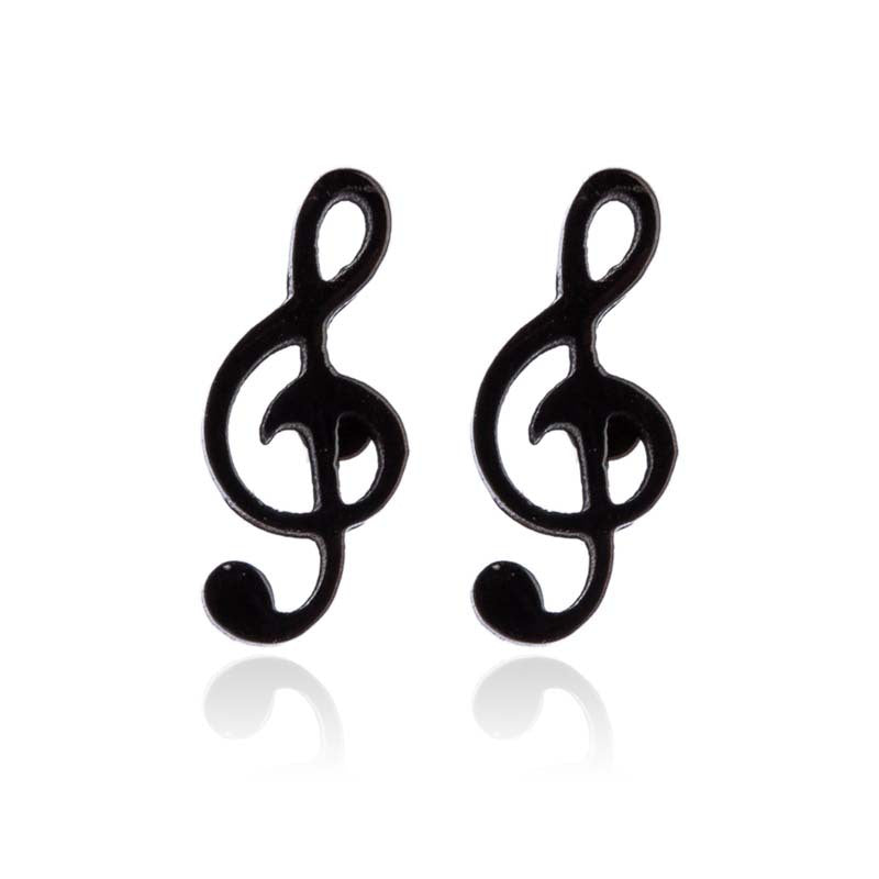 Note Ear Stainless Steel Girlfriends Music Earrings