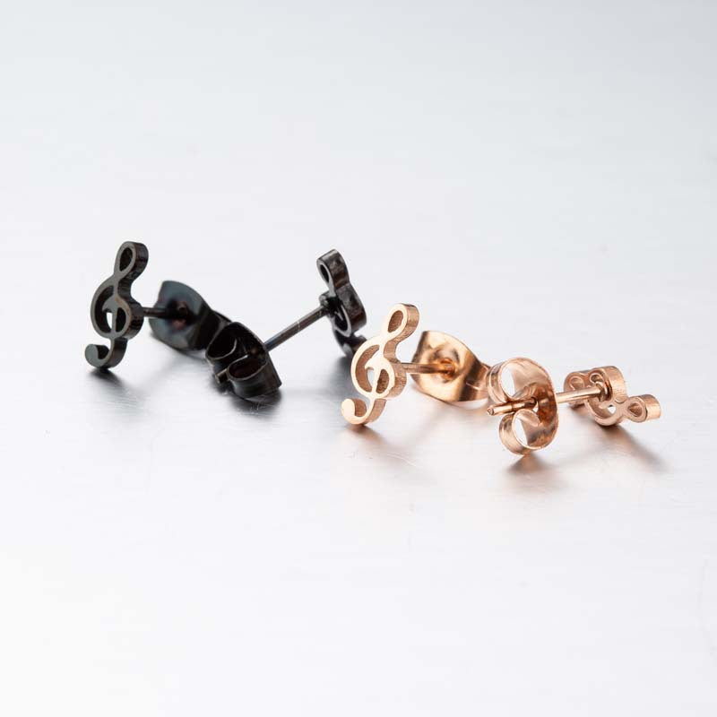 Note Ear Stainless Steel Girlfriends Music Earrings