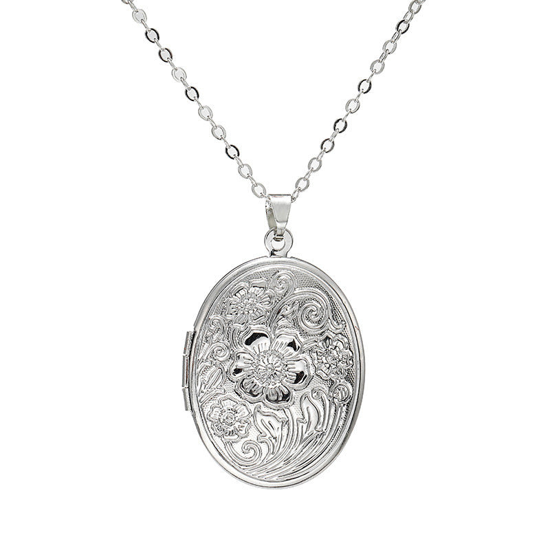 Oval Engraved Pattern Popular Can Be Necklaces