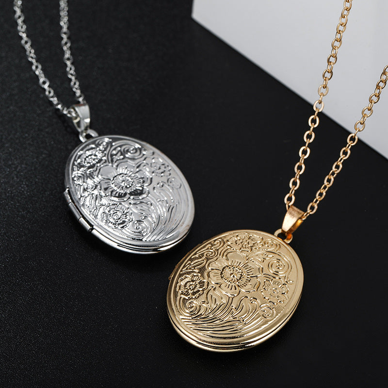 Oval Engraved Pattern Popular Can Be Necklaces