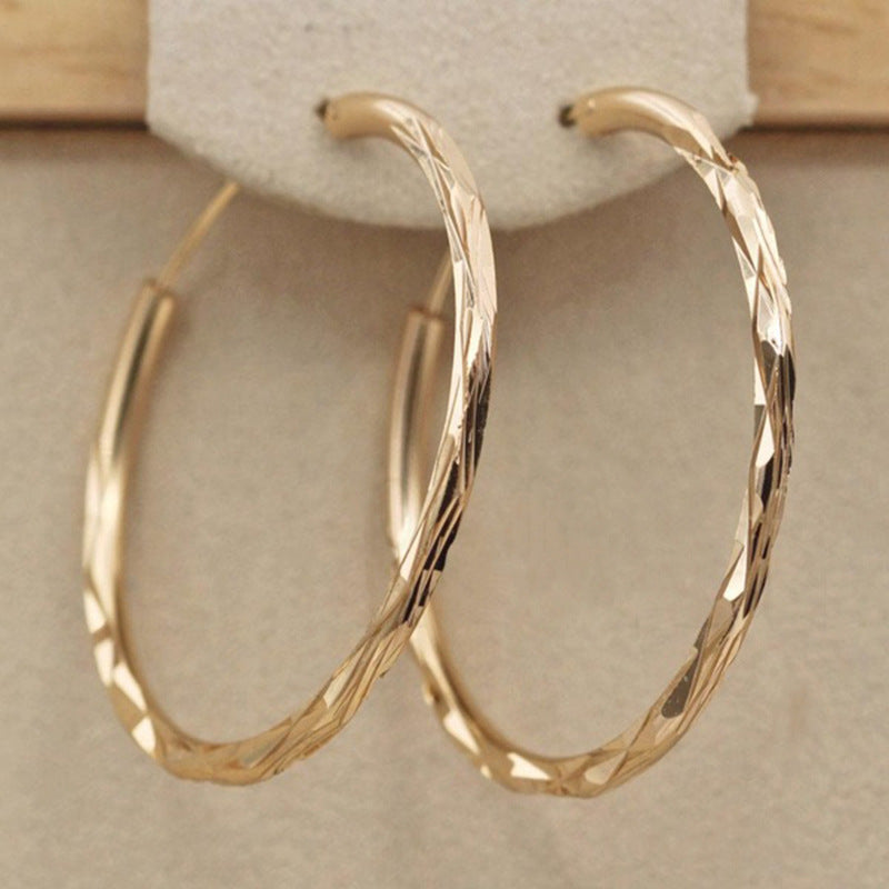 Accessories Gold-plated Diameter Inch Large Circle Exaggerated Geometric Earrings