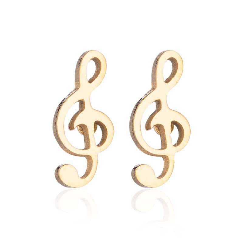 Note Ear Stainless Steel Girlfriends Music Earrings