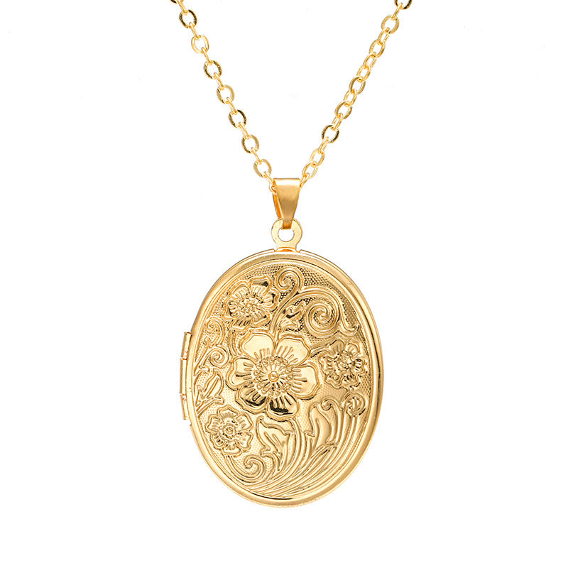 Oval Engraved Pattern Popular Can Be Necklaces