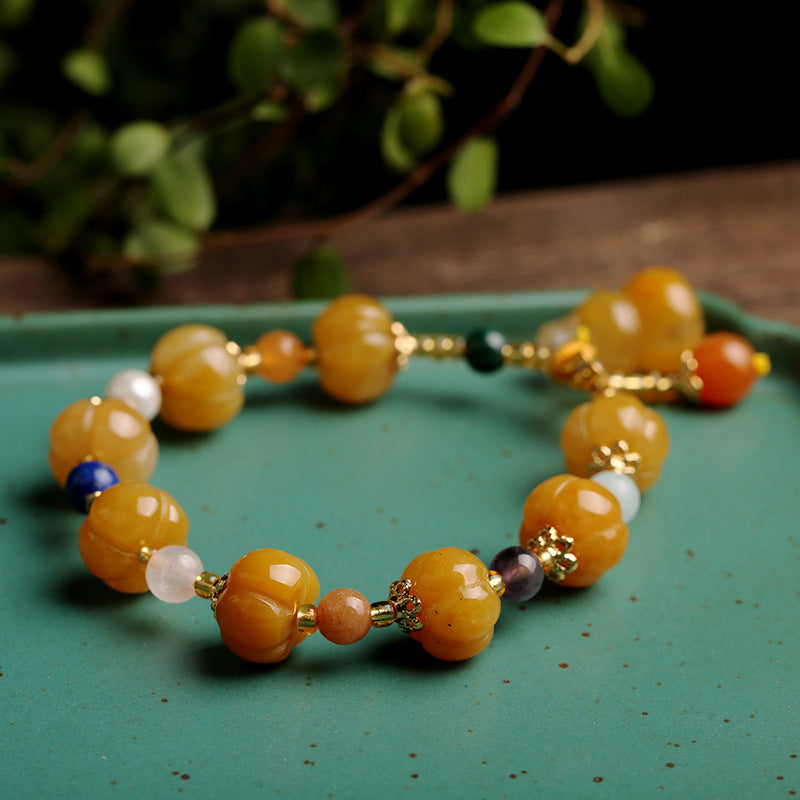 Jewelry Jade Bulge Beads Pumpkin Gourd Ethnic Style Topaz Bracelets