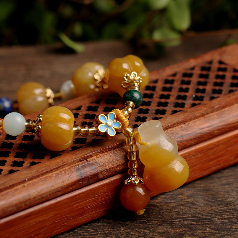 Jewelry Jade Bulge Beads Pumpkin Gourd Ethnic Style Topaz Bracelets