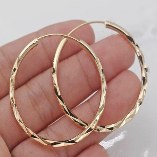 Accessories Gold-plated Diameter Inch Large Circle Exaggerated Geometric Earrings