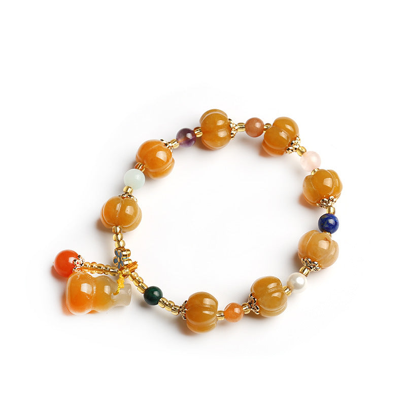 Jewelry Jade Bulge Beads Pumpkin Gourd Ethnic Style Topaz Bracelets