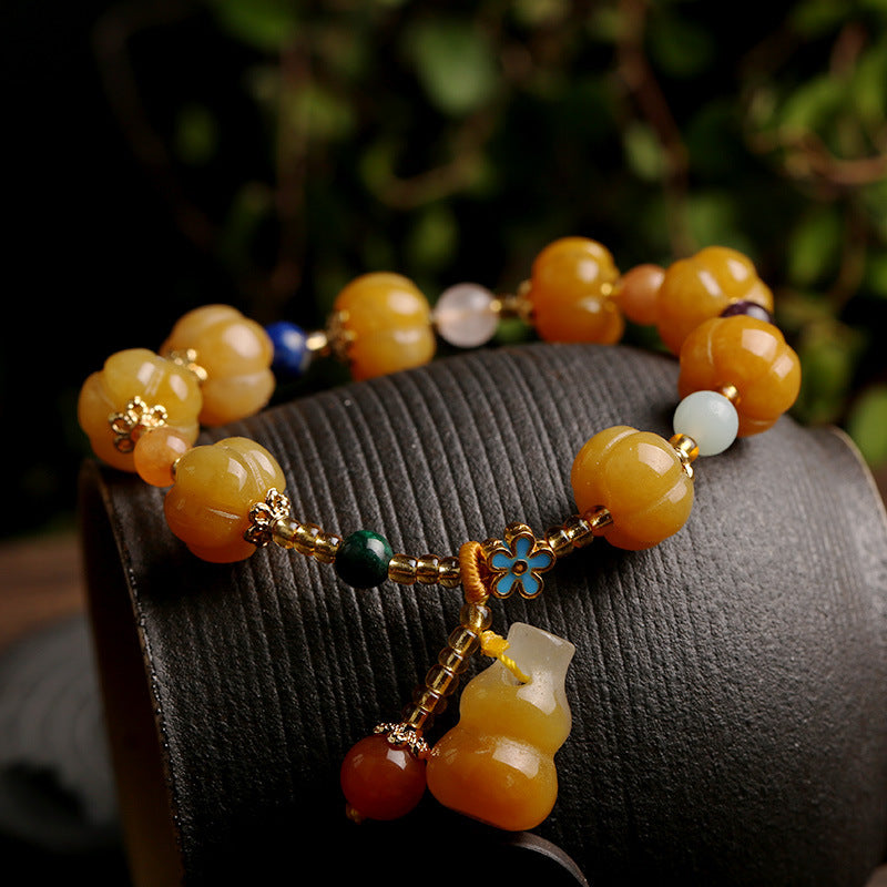 Jewelry Jade Bulge Beads Pumpkin Gourd Ethnic Style Topaz Bracelets