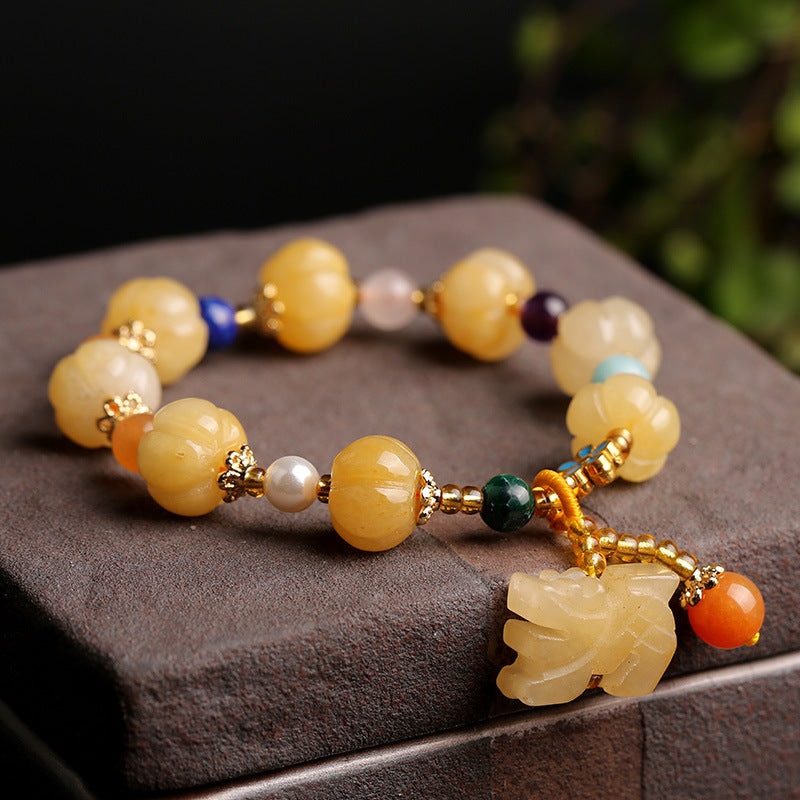 Jewelry Jade Bulge Beads Pumpkin Gourd Ethnic Style Topaz Bracelets