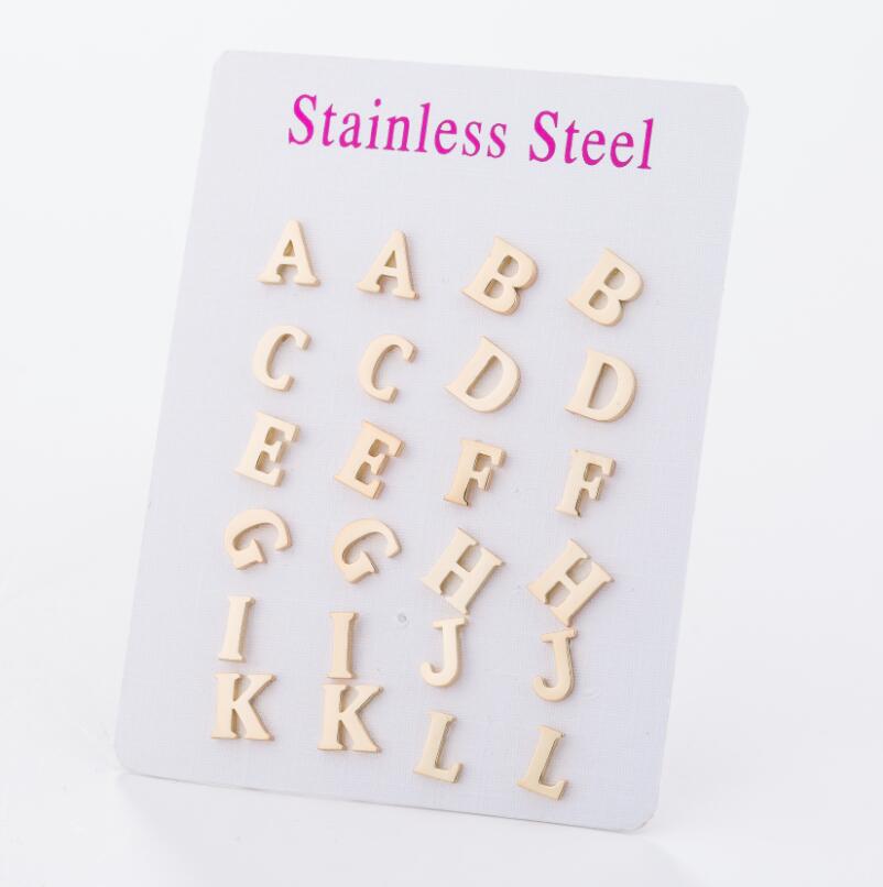 Women's Personalized English Letter Fashion Stainless Steel Earrings