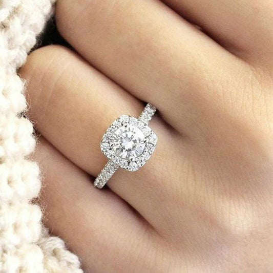 Women's Day Gift Jewelry Fashion Engagement Rhinestone Rings