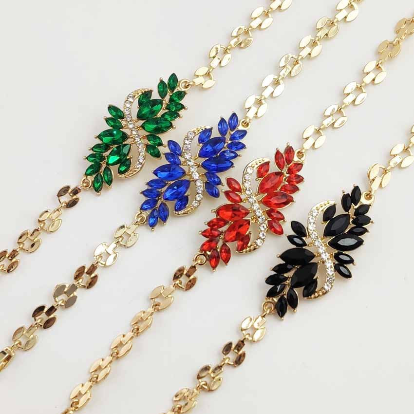 Women's Fashion Popular Diamond S-shaped Resin Flower Bracelet
