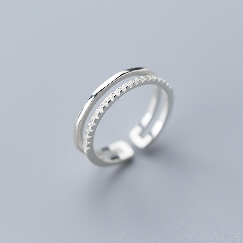 Female Style Simple Fresh Double Layer Rings