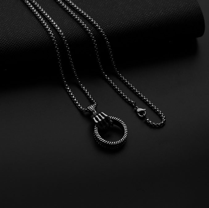 Men's Unique Ornament Titanium Steel Hercules Weightlifting Necklaces