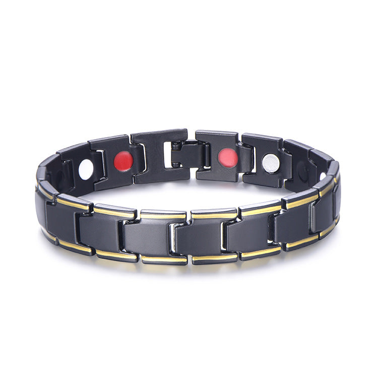 Men's Coffee Billion Ornament Magnetic Therapy Hematite Titanium Bracelets