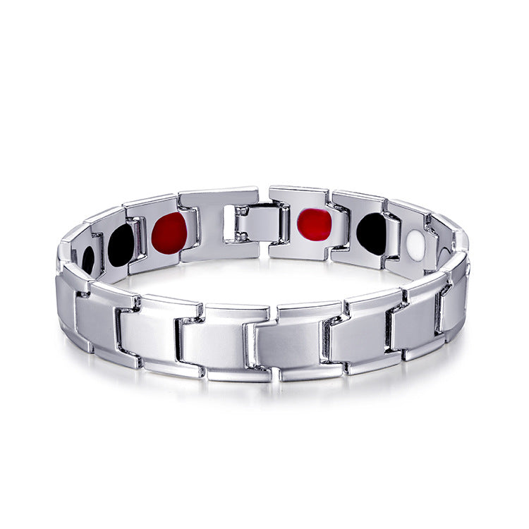 Men's Coffee Billion Ornament Magnetic Therapy Hematite Titanium Bracelets