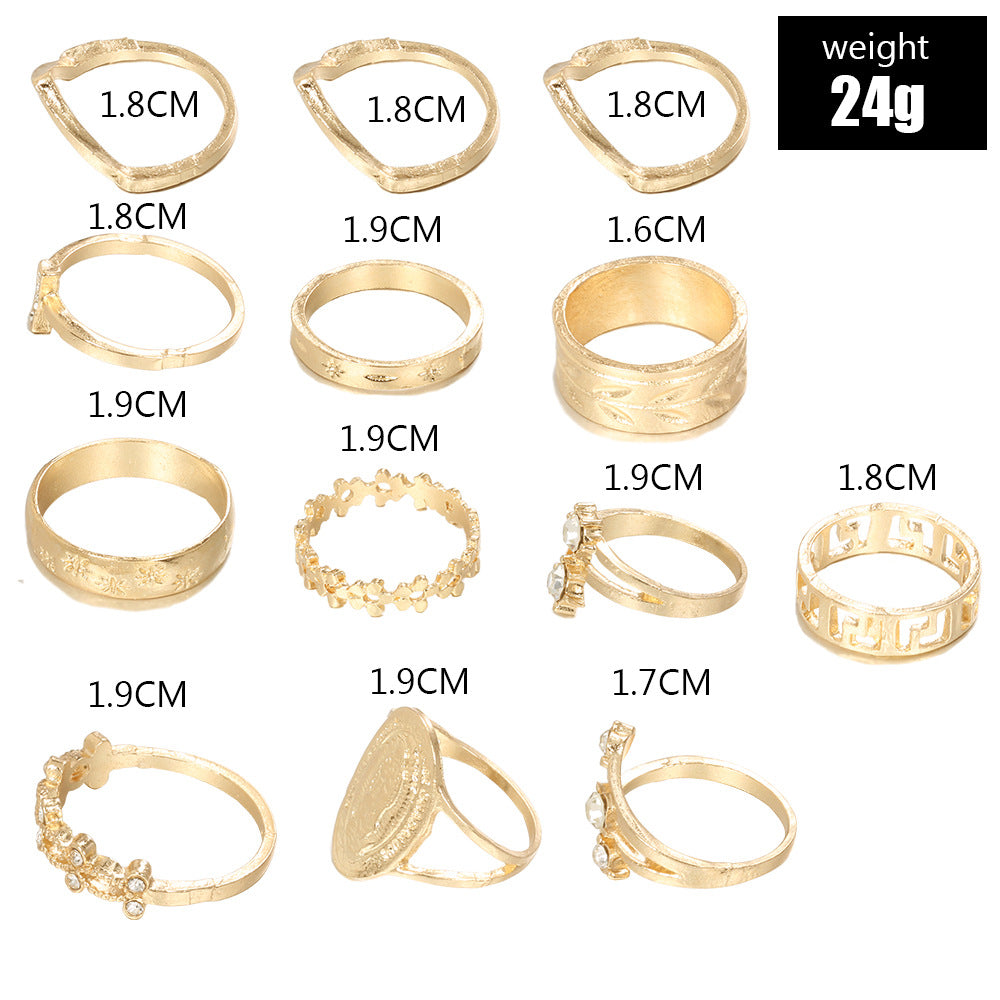 Summer English Virgin Simple Pattern Knuckle Small Flower Leaf Pieces Ring