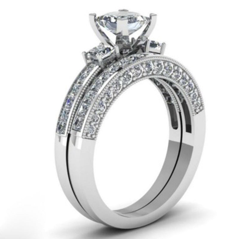 Women's Crystal Diamond Popular Couple Couples Ring