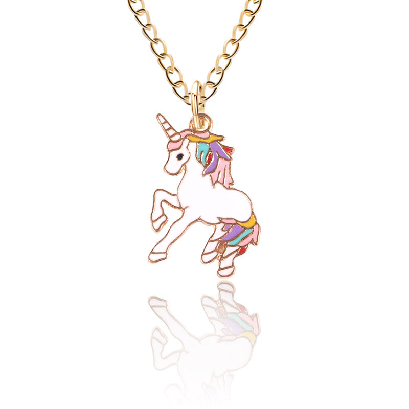 Pegasus Style Personality Rainbow Color Drop Necklaces